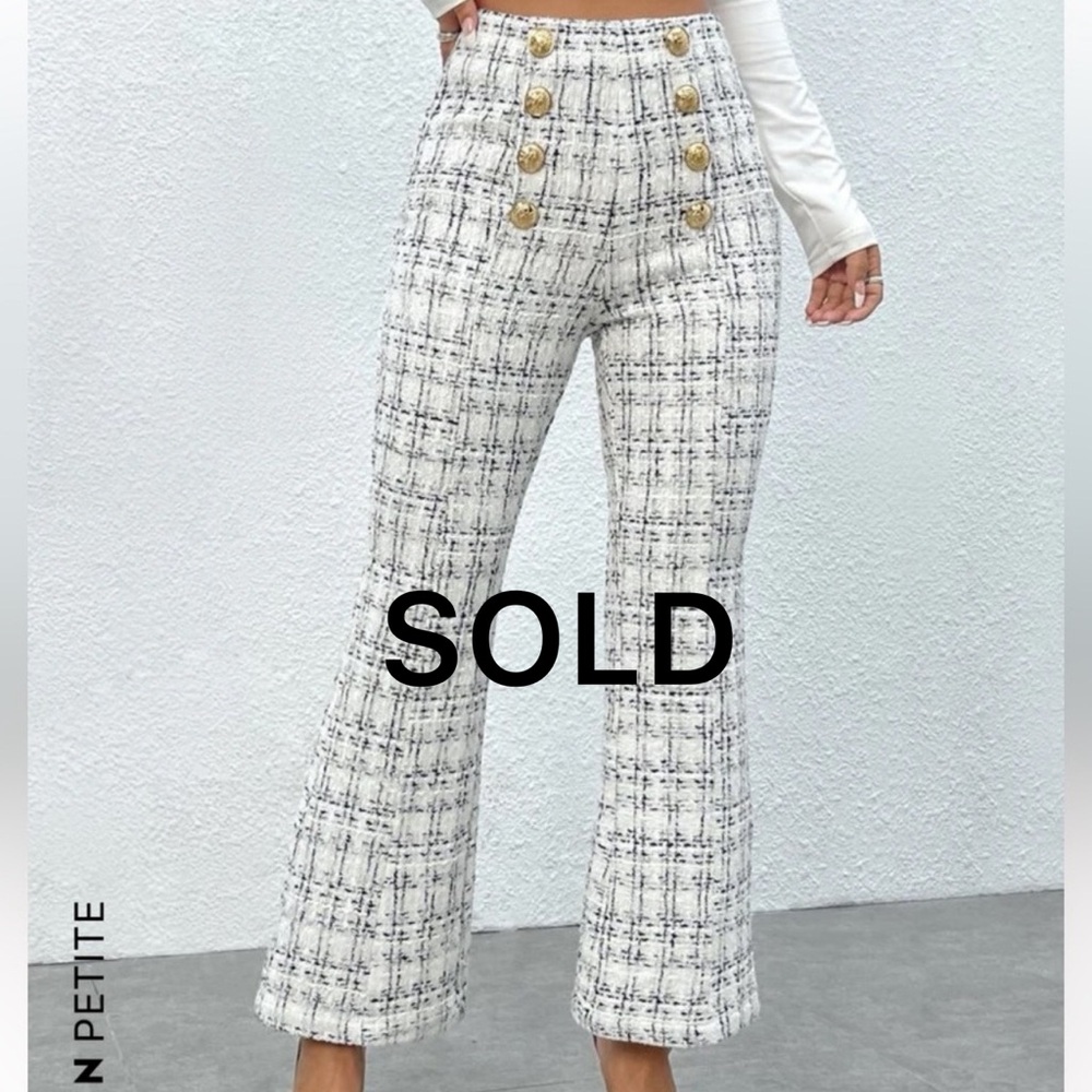 Tweed flare trousers Size Petite S